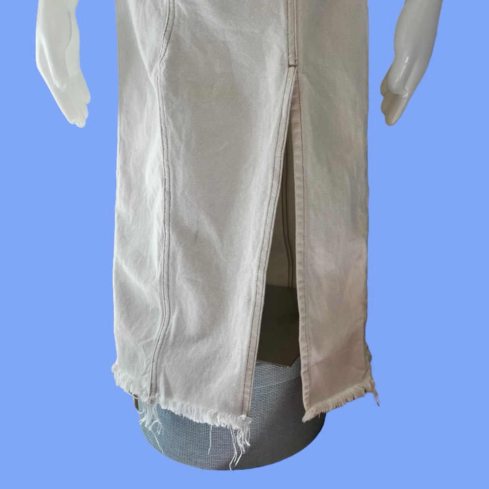 Free People We The Free Mambo White Wash Denim Midi Skirt, 28 - Picture 6 of 16